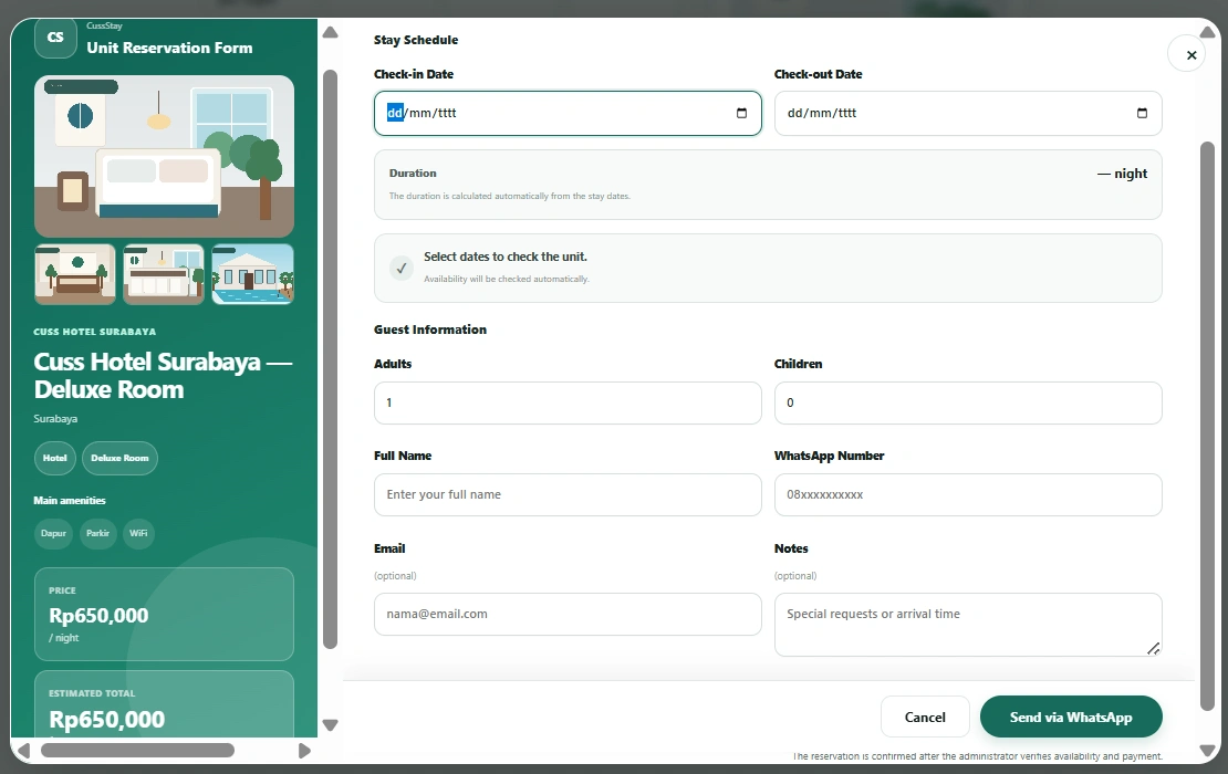 CussStay — Kelola Listing dan Reservasi Penginapan Langsung dari WordPress - Image 4