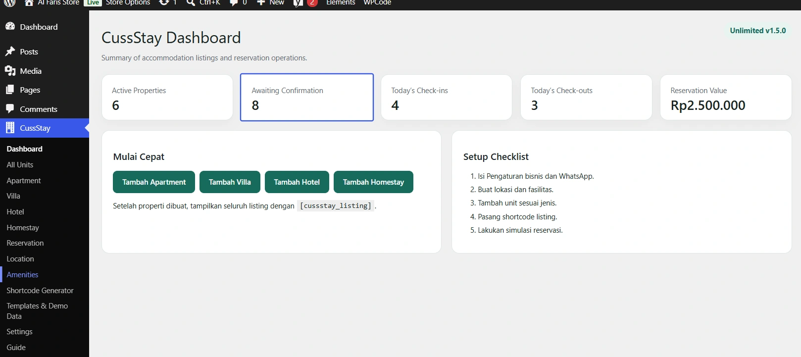 CussStay — Kelola Listing dan Reservasi Penginapan Langsung dari WordPress - Image 7