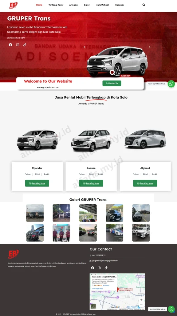 Redesign Website Bisnis Rental & Travel